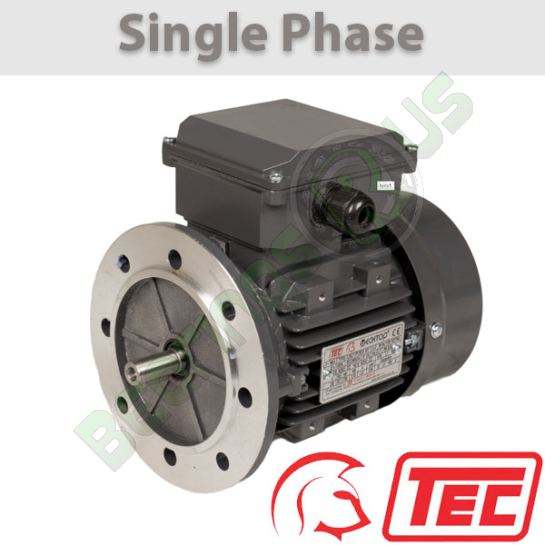 TEC ML Series Single Phase 110v 0.55kw 1420rpm (4Pole) 801-4 Frame B5 Flange Mounted Electric Motor