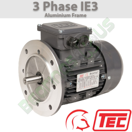 TEC IE3 Rated 3 Phase 0.75kw 950rpm (6Pole) D90S-6 Frame B5 Flange Mounted Electric Motor