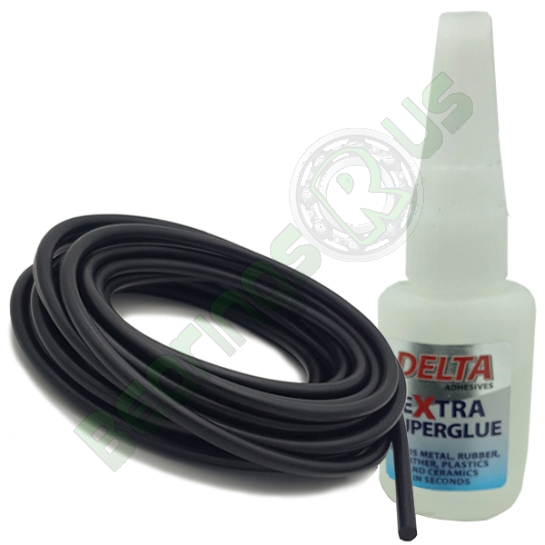 1.5mm dia Nitrile O-Ring Cord (1 mtr) with Delta Superglue