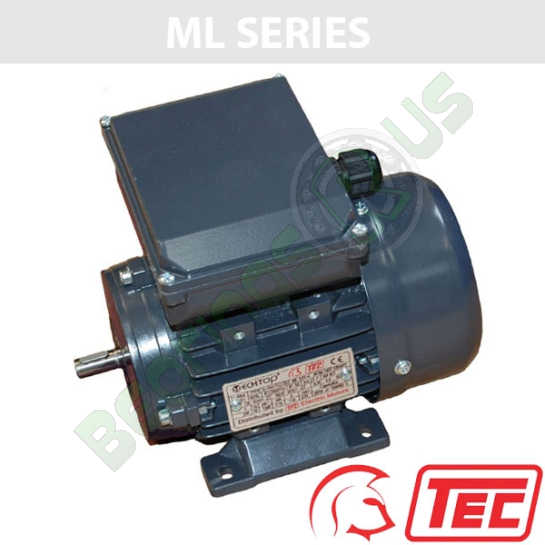 TEC ML Series Single Phase 110v 0.18kw 2710rpm (2Pole) 631-2 Frame B3 Foot Mounted Electric Motor